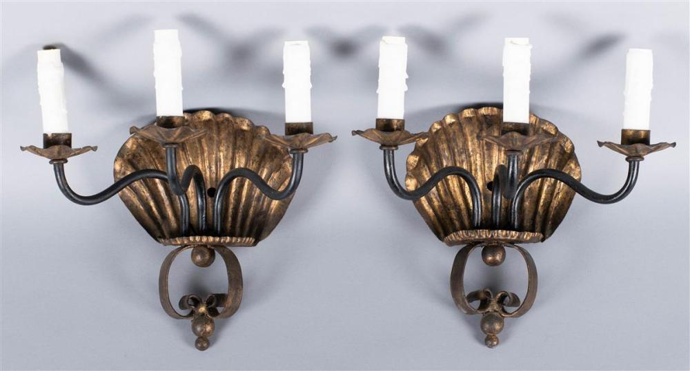 PAIR OF WHIMSICAL PARCEL-GILT METAL
