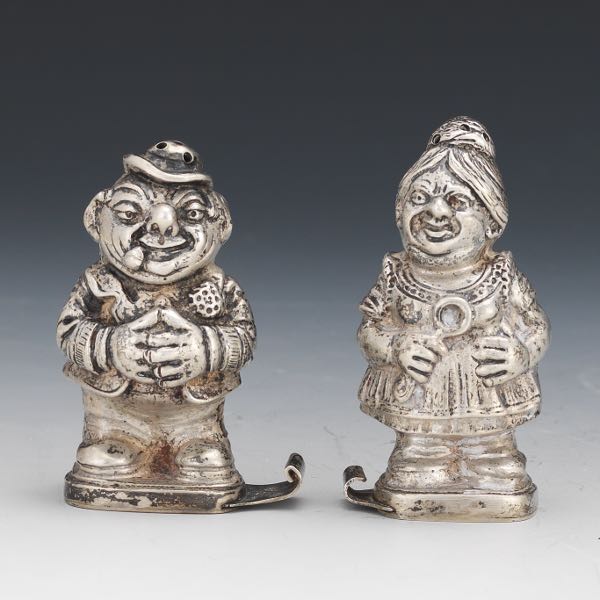 PAIR OF WHIMSICAL SALT AND PEPPER
