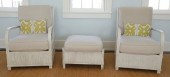 PAIR OF WHITE CERUSED RATTAN A