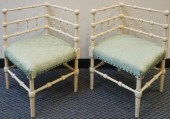 PAIR OF WHITE ENAMEL JENNY LIN