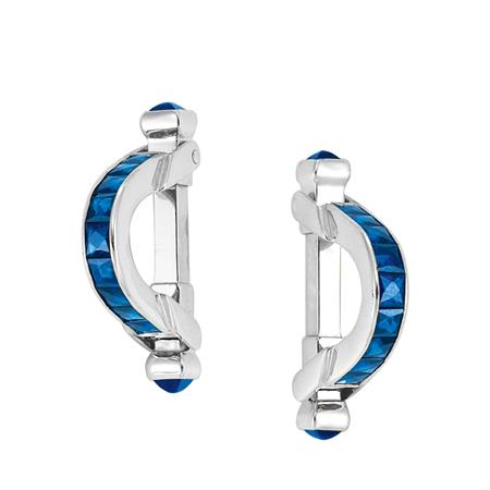 Pair of White Gold and Sapphire
