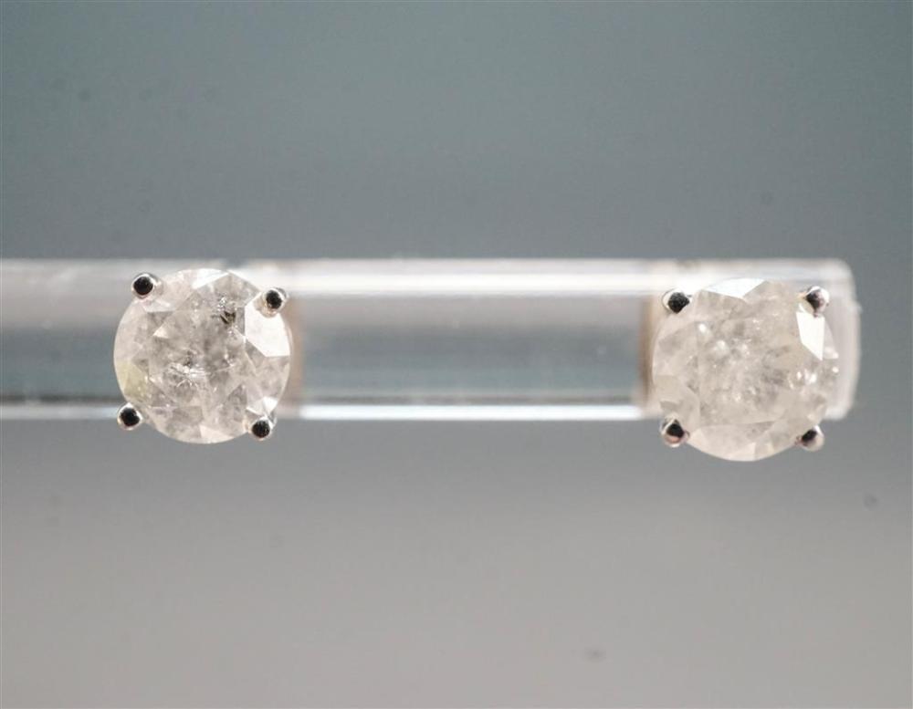 PAIR OF WHITE-GOLD AND DIAMOND STUD