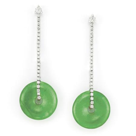 Pair of White Gold, Diamond and