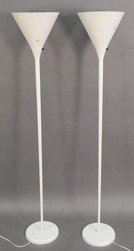 PAIR OF WHITE INDIRECT FLOOR LAMPS,