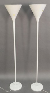 PAIR OF WHITE INDIRECT FLOOR L