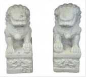 PAIR OF WHITE MARBLE GARDEN ST