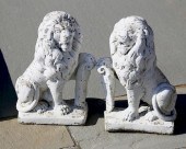 PAIR OF WHITE PAINTED CEMENT F