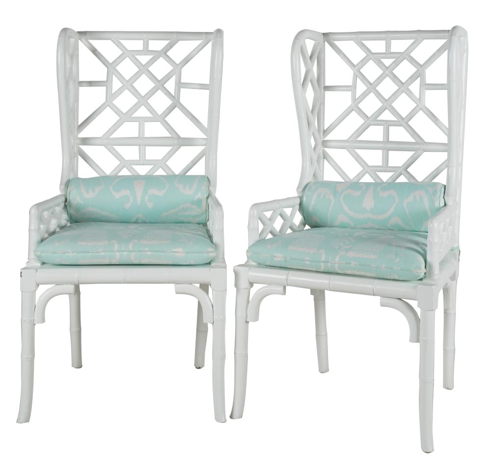 PAIR OF WHITE-PAINTED WOOD FAUX