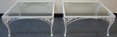 PAIR OF WHITE PAINTED WROUGHT