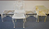 PAIR OF WHITE PAINTED WROUGHT