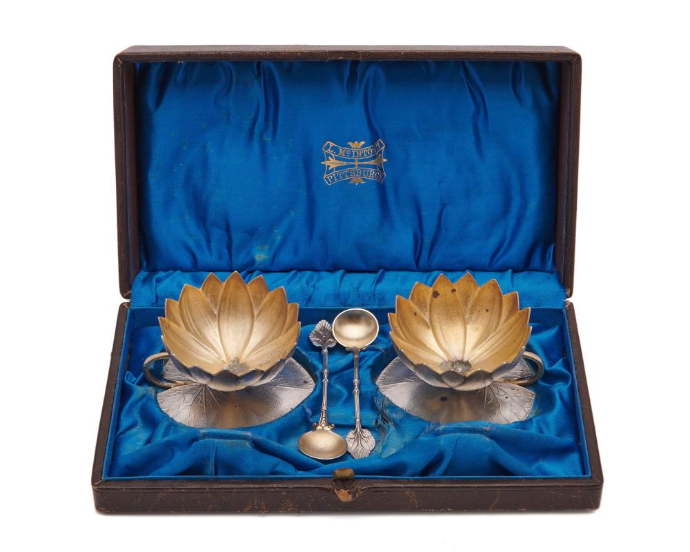 PAIR OF WHITING SILVER AND GILT