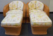 PAIR OF WICKER BARREL BACK LOU