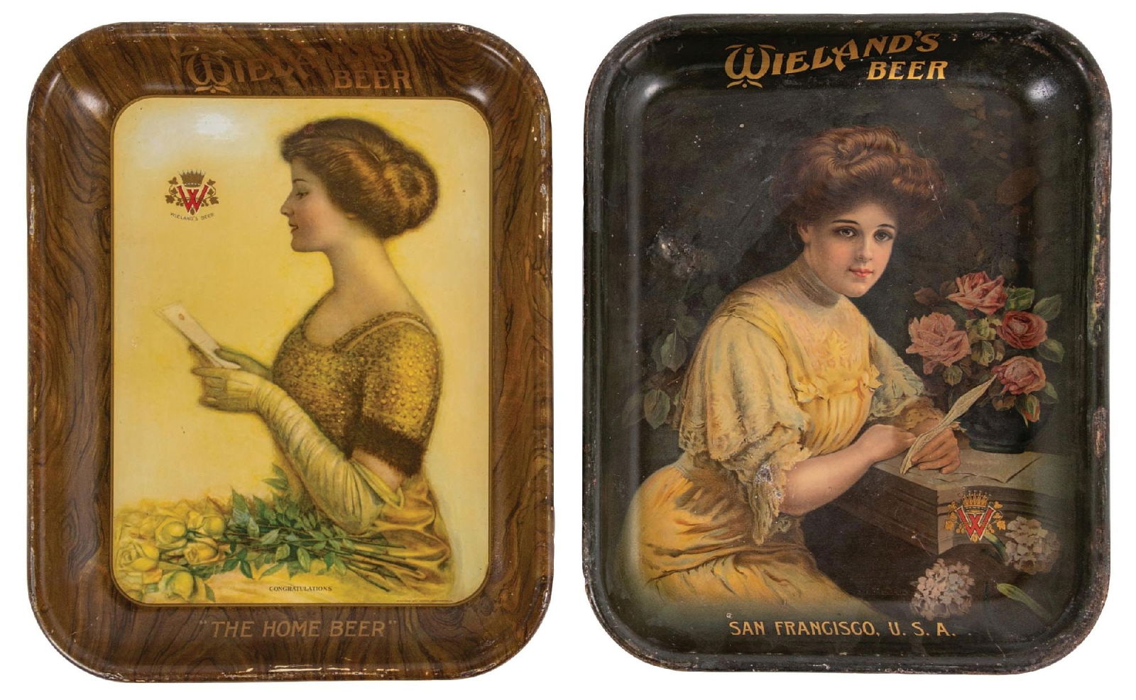 PAIR OF WIELAND'S BEER TIN