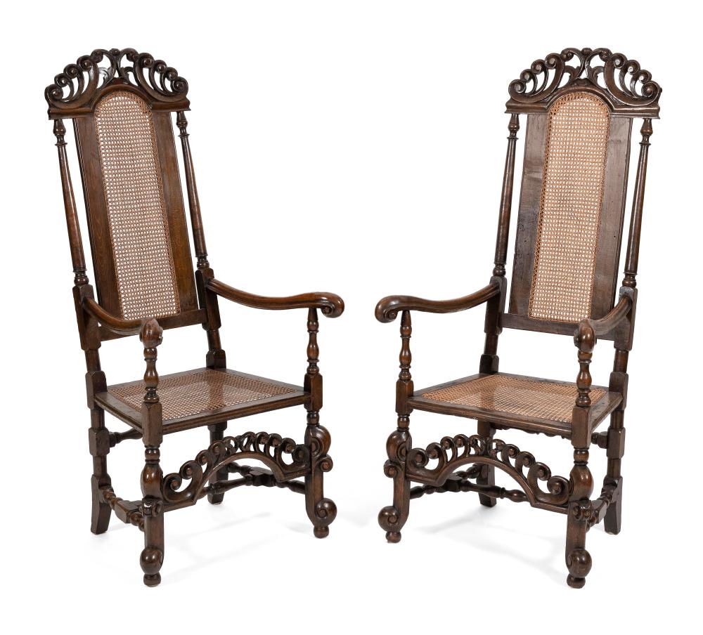PAIR OF WILLIAM & MARY ARMCHAIRS