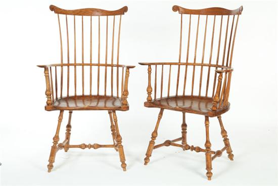 PAIR OF WINDSOR-STYLE COMB-BACK