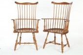 PAIR OF WINDSOR-STYLE COMB-BAC
