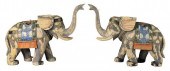PAIR OF WOOD CARVED AND PAIN D