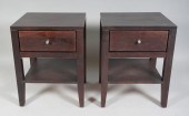PAIR OF WOOD CASTLE NIGHTSTAND