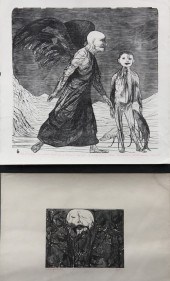 PAIR OF WOOD ENGRAVINGS BY LEO