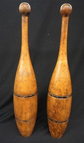 PAIR OF WOOD JUGGLING PINSPair