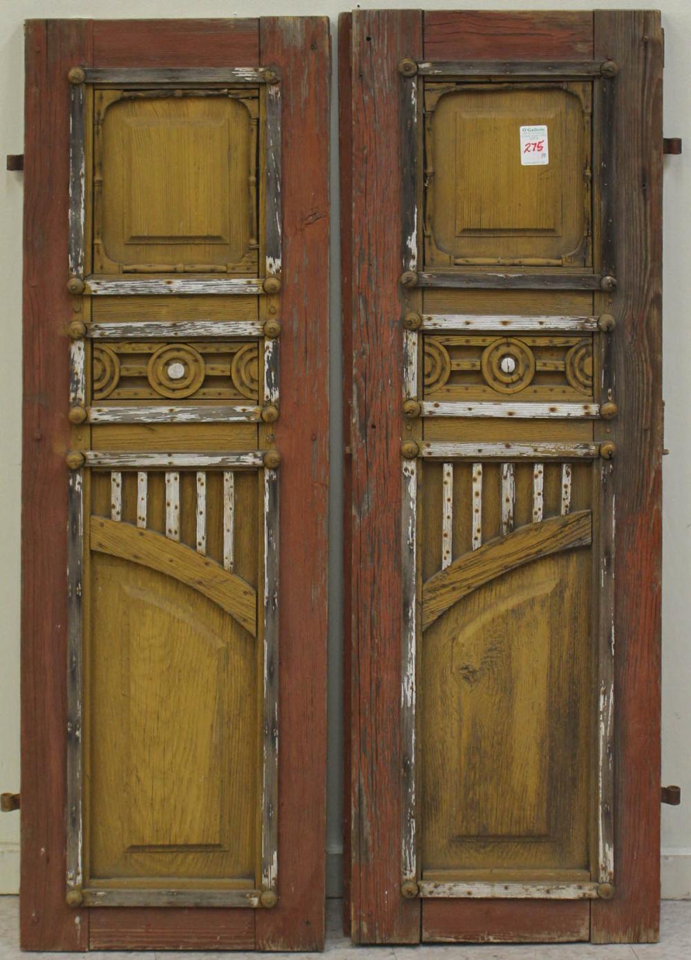 PAIR OF WOOD WINDOW SHUTTERSPAIR OF