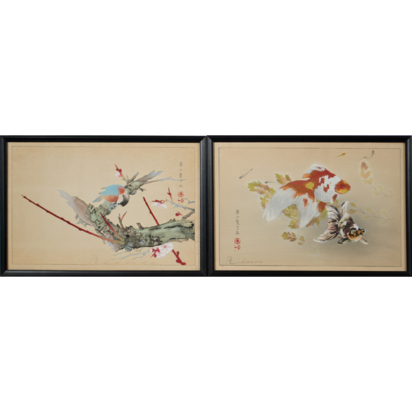 Pair of Woodblocks by Tsuchiya