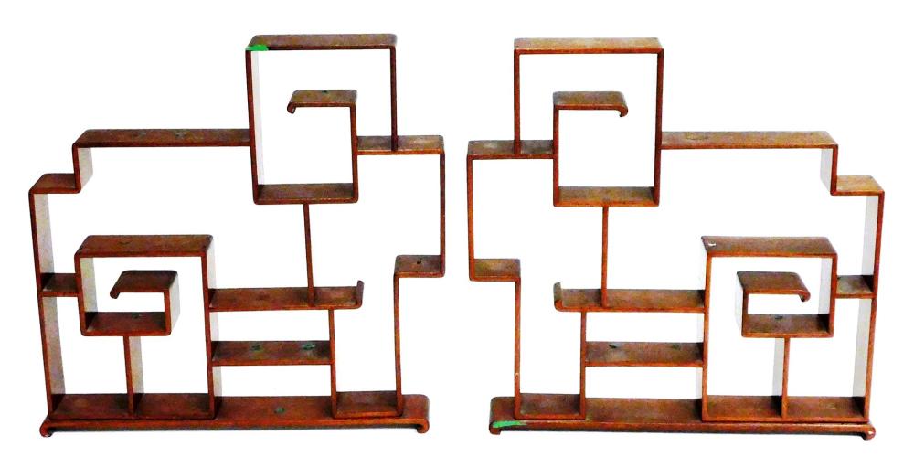 PAIR OF WOODEN ASIAN DESIGN WALL