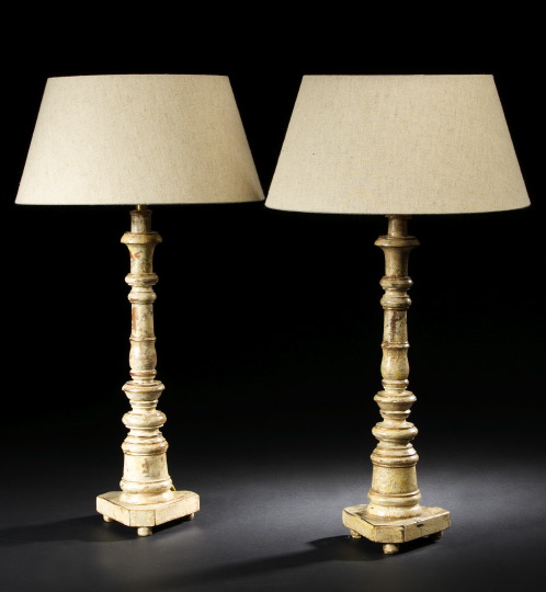 Pair of Wooden Candlestick