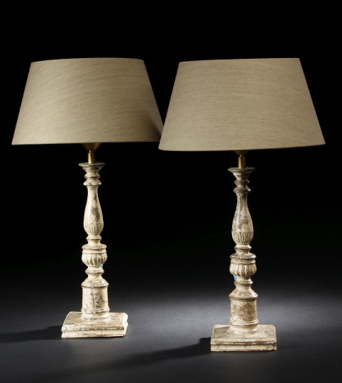 Pair of Wooden Candlestick