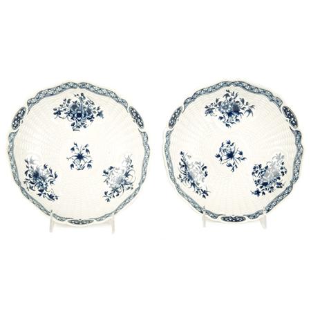 Pair of Worcester Blue and White