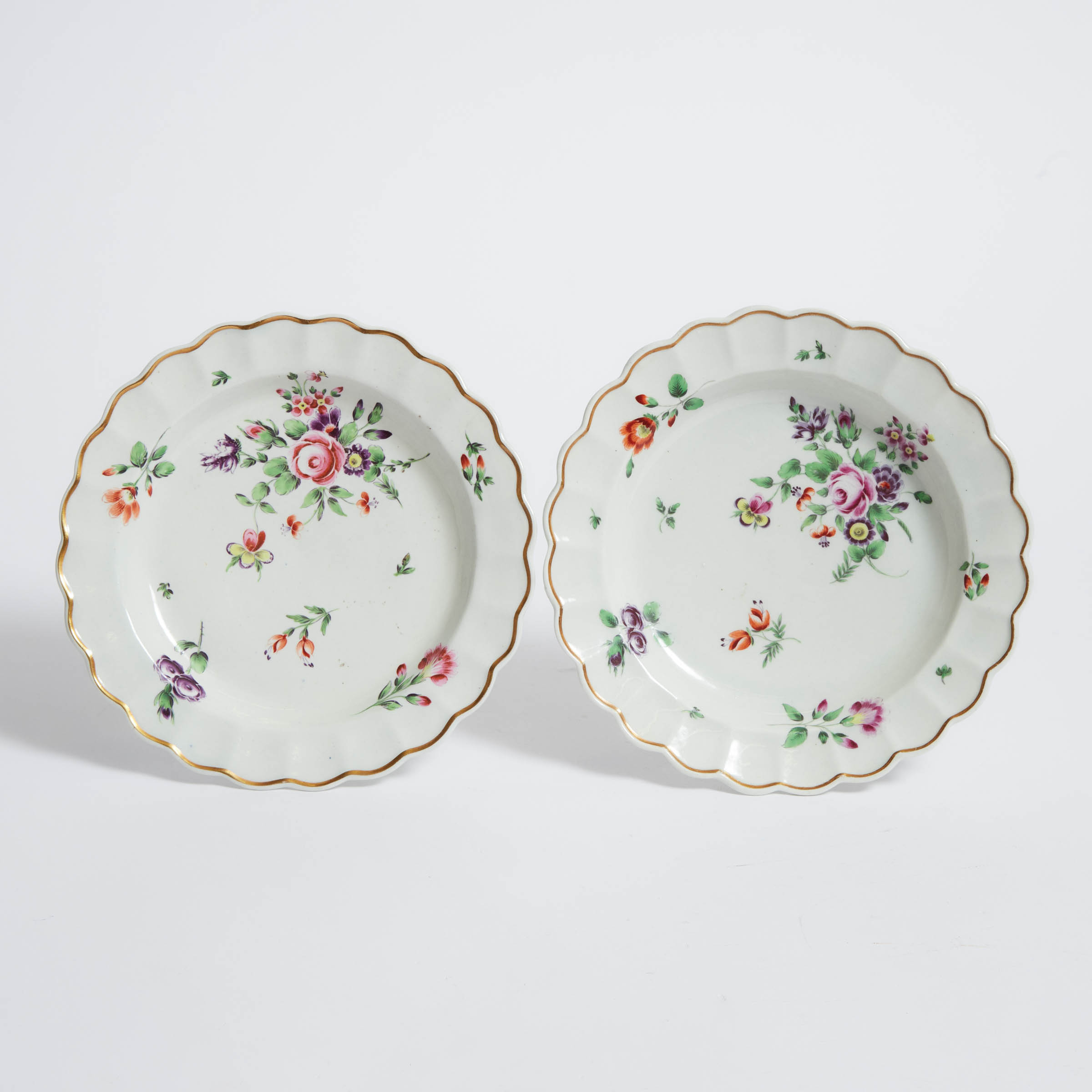 Pair of Worcester Flower Painted