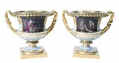 PAIR OF WORCESTER PORCELAIN 'W