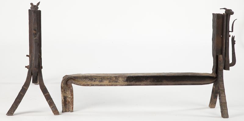 Pair of Wrought Iron Andironslate
