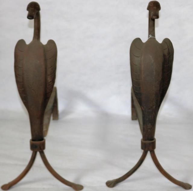 PAIR OF WROUGHT IRON ARTS AND