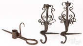 PAIR OF WROUGHT IRON BETTY LAM