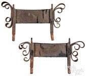 PAIR OF WROUGHT IRON BOOT SCRA