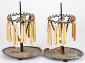 PAIR OF WROUGHT IRON CANDLE DR
