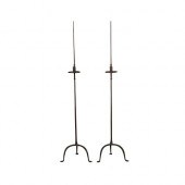 PAIR OF WROUGHT IRON CANDLE ST