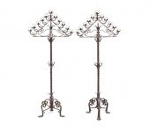 PAIR OF WROUGHT IRON FLOOR CAN