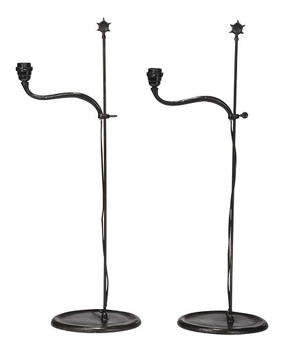 PAIR OF WROUGHT IRON FLOOR