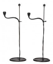PAIR OF WROUGHT IRON FLOOR LAM