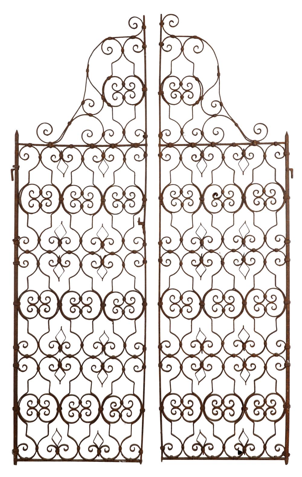 PAIR OF WROUGHT IRON