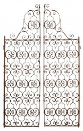 PAIR OF WROUGHT IRON GATESCond