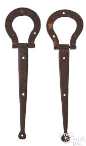 PAIR OF WROUGHT IRON HORSESHOE