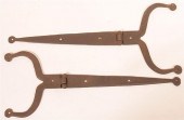 PAIR OF WROUGHT IRON RAMS HORN