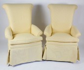 PAIR OF YELLOW AND WHITE TICKI