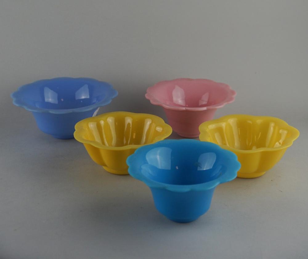 PAIR OF YELLOW BEIJING GLASS