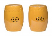 PAIR OF YELLOW CHINESE GARDEN