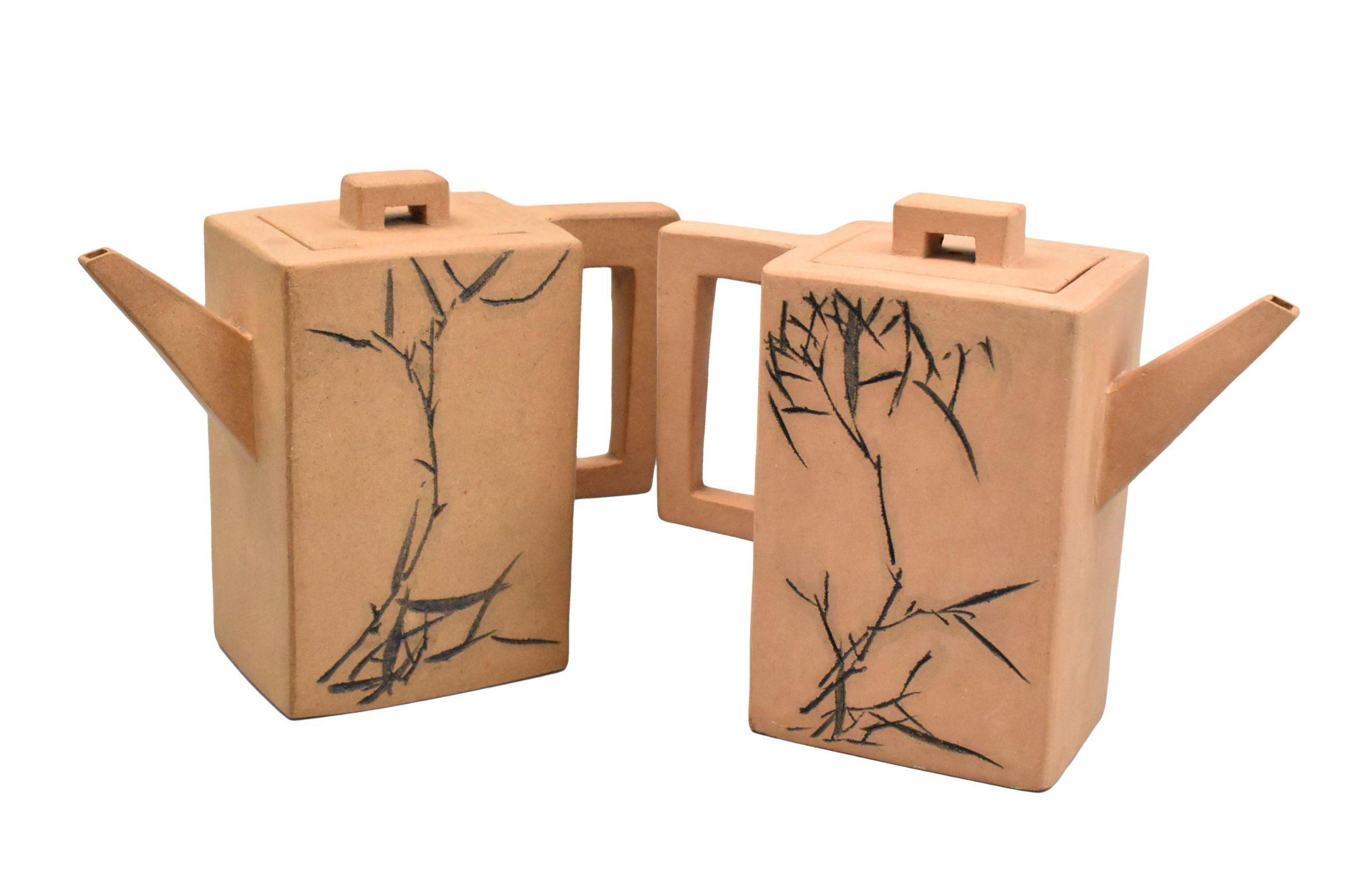 PAIR OF YIXIN ZISHA TEAPOTS &