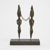 Pair of Yoruba Bronze Male and